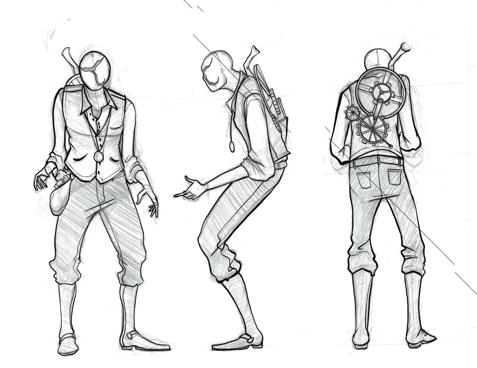 Character sketch turnaround